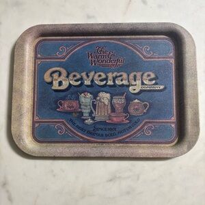 Vintage 1979 Pentron tin serving tray “The Warm & Wonderful Beverage Company”